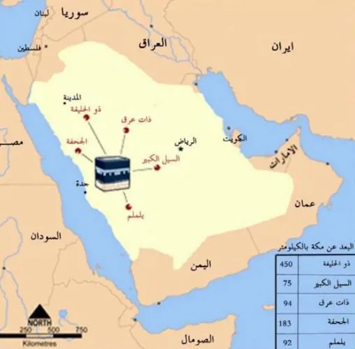 صورة: المواقيت المكانية